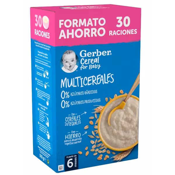 Gerber-Multicerales-0-0-Formato-Ahorro-6m-510-gr (1) Papilla GERBER multicereales 0%0% para bebés